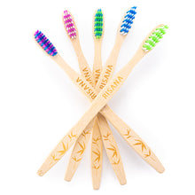 Load image into Gallery viewer, Bamboo Toothbrushes - 5 Pack