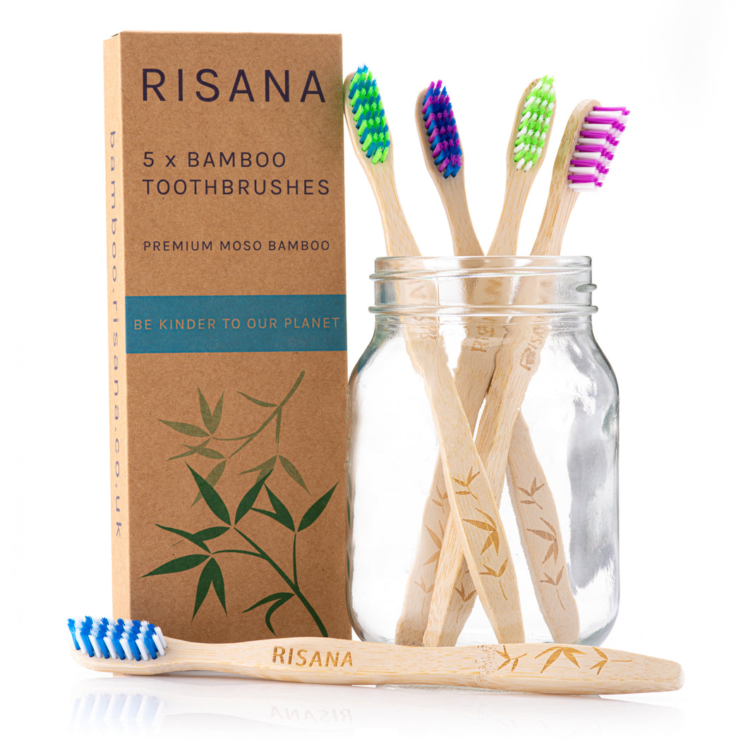 Bamboo Toothbrushes - 5 Pack